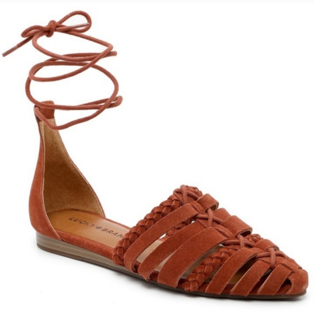 Leather (Suede) Tie-Up Lucky Brand Sandals Size 8